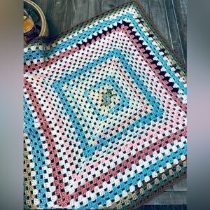 Handmade Vintage Crochet Afghan Throw Baby Blanket